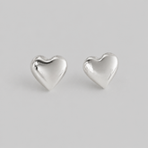 Aretes Topos Corazón Plateado - Bambú Rosa Joyas y Accesorios