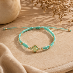 Pulsera Trebol tejida Aqua colombia