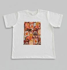 Camiseta manga corta blanca estampada playa - Bambú Rosa Joyas y Accesorios