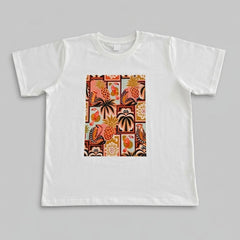 Camiseta manga corta blanca estampada playa - Bambú Rosa Joyas y Accesorios