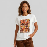 Camiseta manga corta blanca estampada playa - Bambú Rosa Joyas y Accesorios