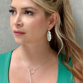 Aretes Gancho Hoja de Platano Plateados