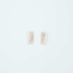 Aretes Marmolizados Rectángulo Plateado - Bambú Rosa Joyas y Accesorios