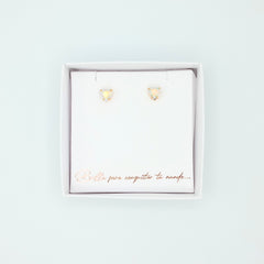 Aretes Topos Cristal Corazón Boreal - Bambú Rosa Joyas y Accesorios