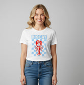 Camiseta manga corta estampada langosta - Bambú Rosa Joyas y Accesorios