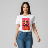 Camiseta manga corta blanca estampada perro - Bambú Rosa Joyas y Accesorios