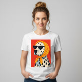 Camiseta manga corta blanca estampada perro dalmata - Bambú Rosa Joyas y Accesorios