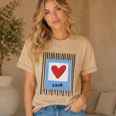 Camiseta manga corta love beige - Bambú Rosa Joyas y Accesorios