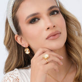 Anillo Margarita Perla Dorado