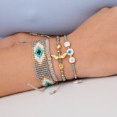 Set De Pulseras X4 Ojo Turco Gris Esencial