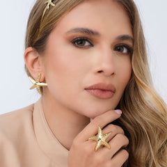 Anillo Estrella De Mar Dorado