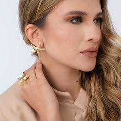 Anillo Estrella De Mar Dorado