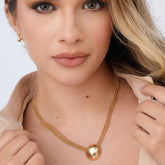 Collar Cadenas Esfera Esencial Dorado