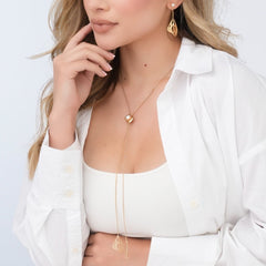 Set Collar y Aretes Alas Mariposa Dorado