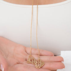 Set Collar y Aretes Alas Mariposa Dorado