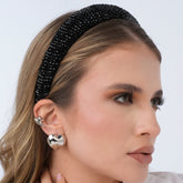 Diadema Cristales Negros Visos - Bambú Rosa Joyas y Accesorios