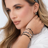 Set De Pulseras X4 Y Candongas Esencial Negro