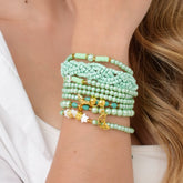 Set De Pulseras X8 Aguamarina