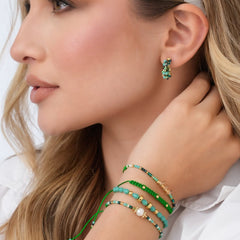 Set De Pulseras X4 Y Candongas Esencial Verde