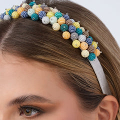 Diadema Recamada Perla Multicolor Tierra Conexión
