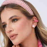 Aretes Topos Corazones Porcelanicron Rosado