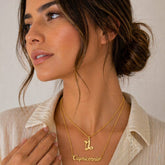 Set x 2 Collares de Signos Zodiacales Dorado - Bambú Rosa Joyas y Accesorios