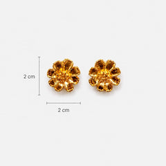 Aretes Topos Florecer Dorados