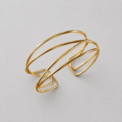 Brazalete Irregular Florecer Dorado