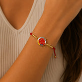 Pulsera Balón de Futbol Colombia Dorada