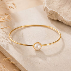 Brazalete Aro Perla Dorado