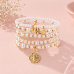 Set Pulseras X 7 Blancas Aura