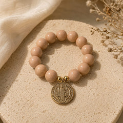 Pulsera Piedra Café con Dije Aura