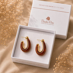 Aretes Maxi Candongas Café Aura