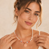 Collar Maxi Dije Concha Perla Shell Dorado Mar y Arena