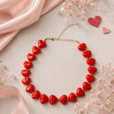Maxi Collar Piedras Abaco Corazón Rojo Amore