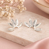 Earcuff X2 Abanicos Plateados Musa - Bambú Rosa Joyas y Accesorios