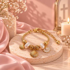 Pulsera Pandora con Dijes en Mar Dorada Creer