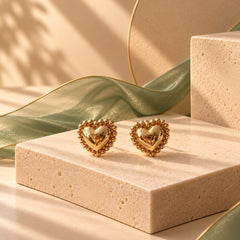 Arete Topo Corazón Dorado Esplendor