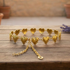 Cinturon cadenas Corazon Latidos Dorada