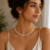 Collar Choker Perlas Dorado Florecer