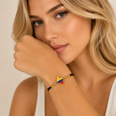 Pulsera Mapa Colombia Dorada