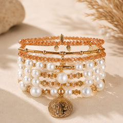 Set Pulseras X 7 Salmón Aura