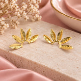 Earcuff X2 Abanicos Dorados Musa - Bambú Rosa Joyas y Accesorios