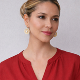 Aretes Gancho Semilla Perla Dorados - Bambú Rosa Joyas y Accesorios