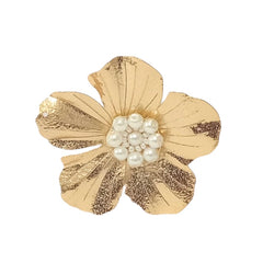 Anillo Flor de selva Perla Dorado - Bambú Rosa Joyas y Accesorios