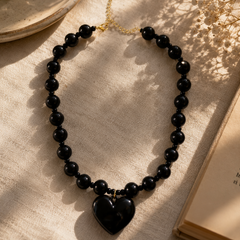 Maxi Collar Ábaco Negro - Bambú Rosa Joyas y Accesorios
