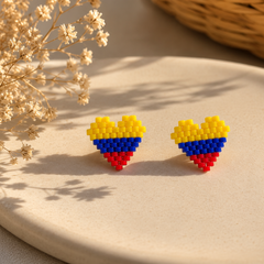 Aretes Topos Corazón Miyuki Colombia
