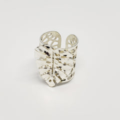 Anillo Hoja Malanga - Bambú Rosa Joyas y Accesorios