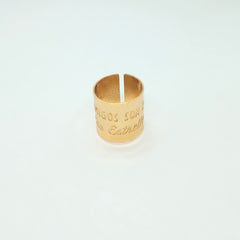 Anillo Grabado Amigos Dorado - Bambú Rosa Joyas y Accesorios