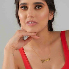 Collar Dorado Personalizado Nombre - Bambú Rosa Joyas y Accesorios